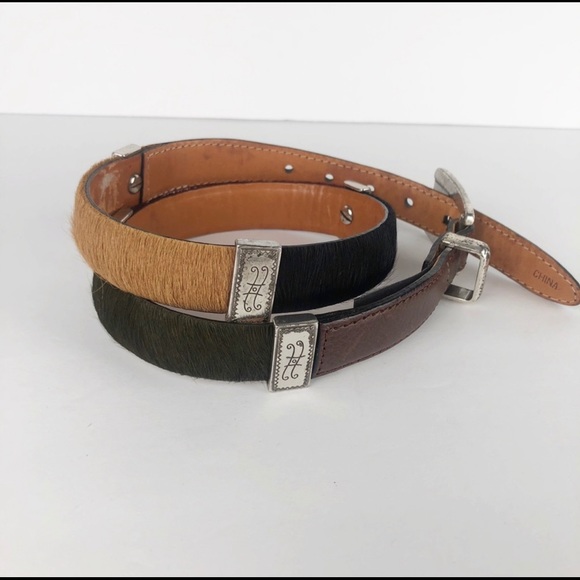 Brighton multicolored pony hair western belt 28 - Picture 2 of 12